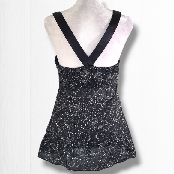 Express Design Studio Women's Black Speckled V-Neck Silk Camisole Top Size Small - Picture 8 of 12